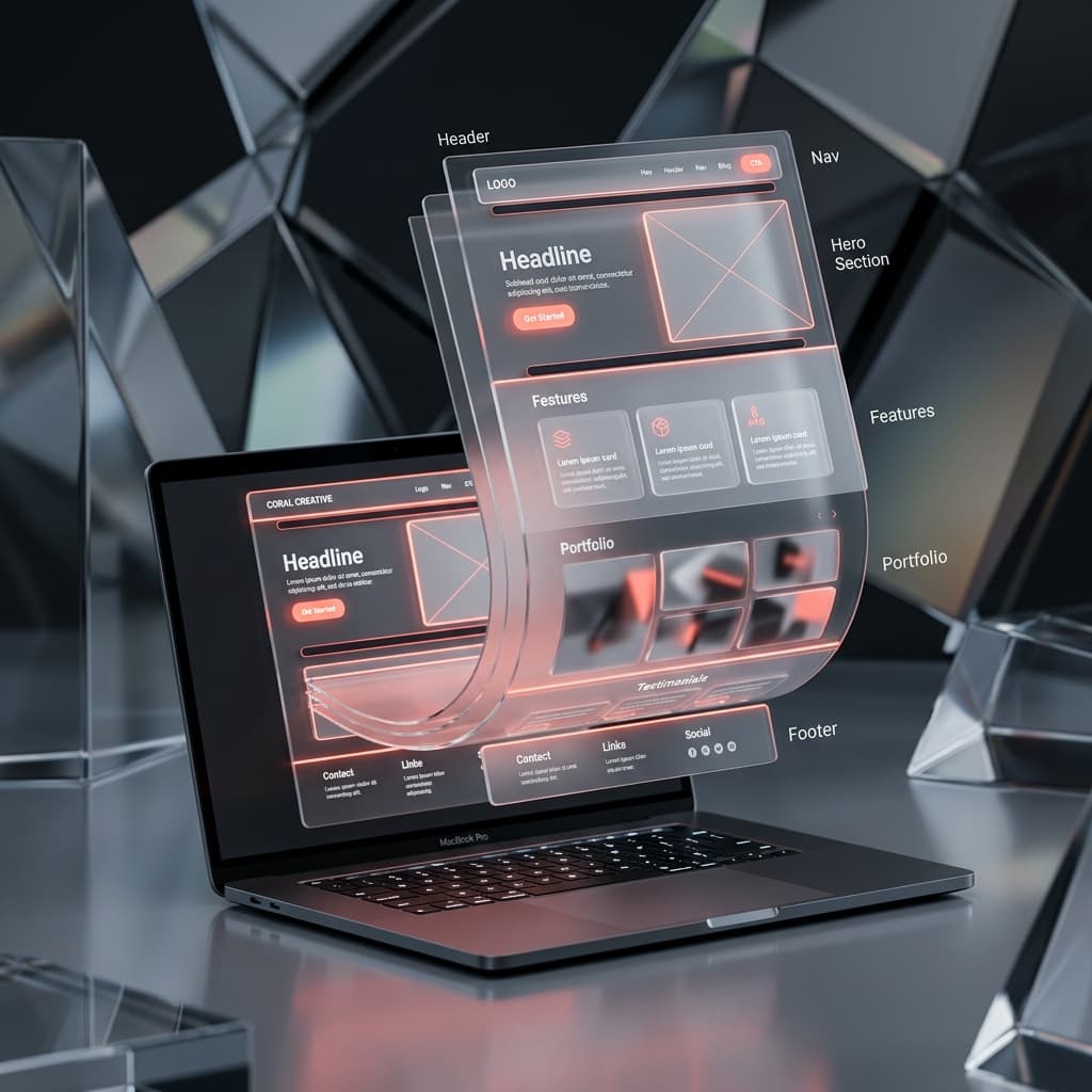 Kōdo Web Design 3D Mockup